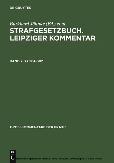 Strafgesetzbuch. Leipziger Kommentar, 264-302