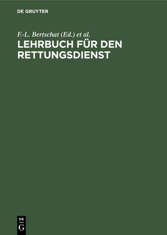 Lehrbuch für den Rettungsdienst