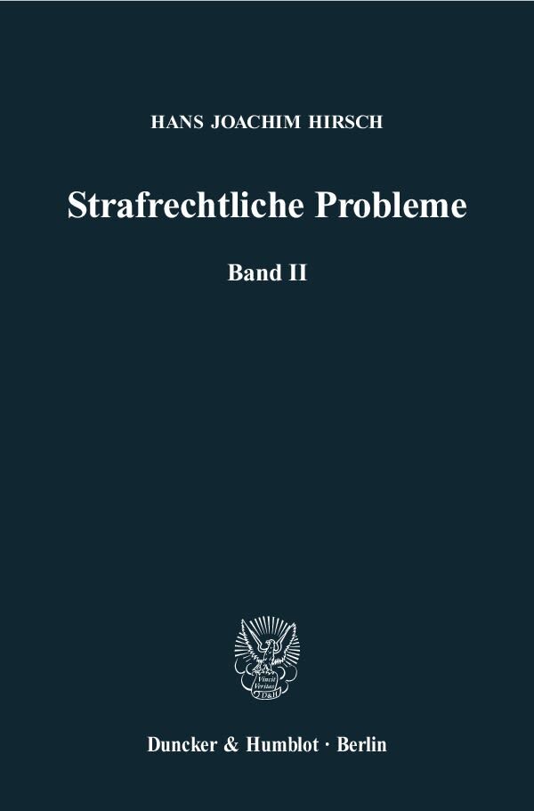 Strafrechtliche Probleme.. Bd.2