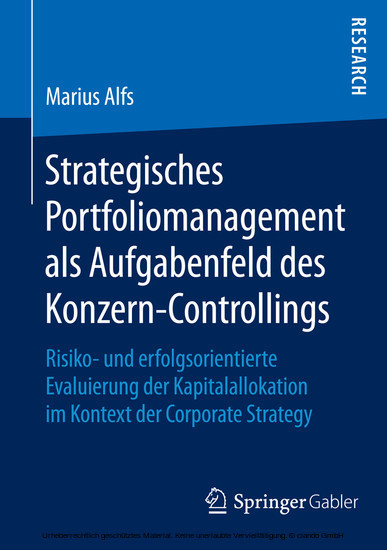Strategisches Portfoliomanagement als Aufgabenfeld des Konzern-Controllings