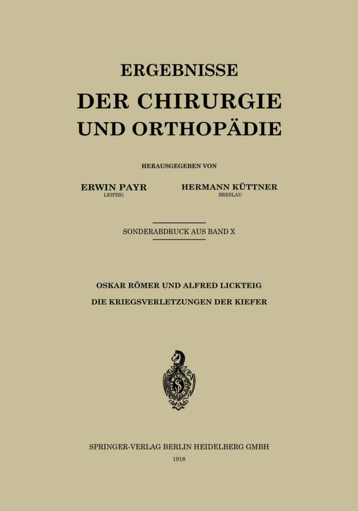 Die Kriegsverletzungen der Kiefer