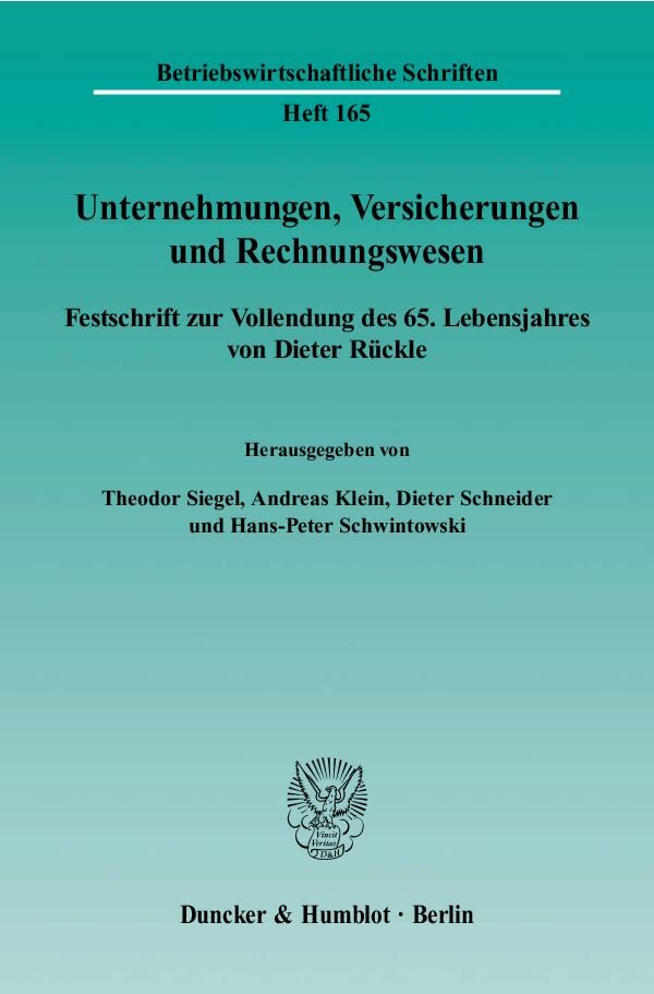 Unternehmungen, Versicherungen und Rechnungswesen.