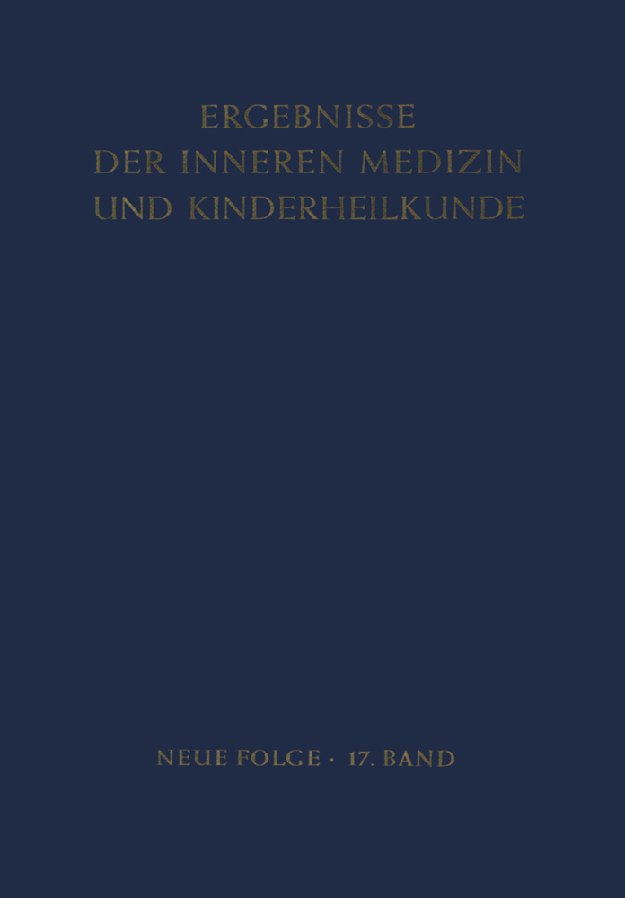 Ergebnisse der Inneren Medizin und Kinderheilkunde