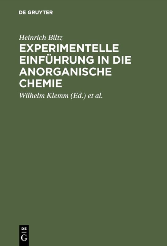 Experimentelle Einführung in die anorganische Chemie