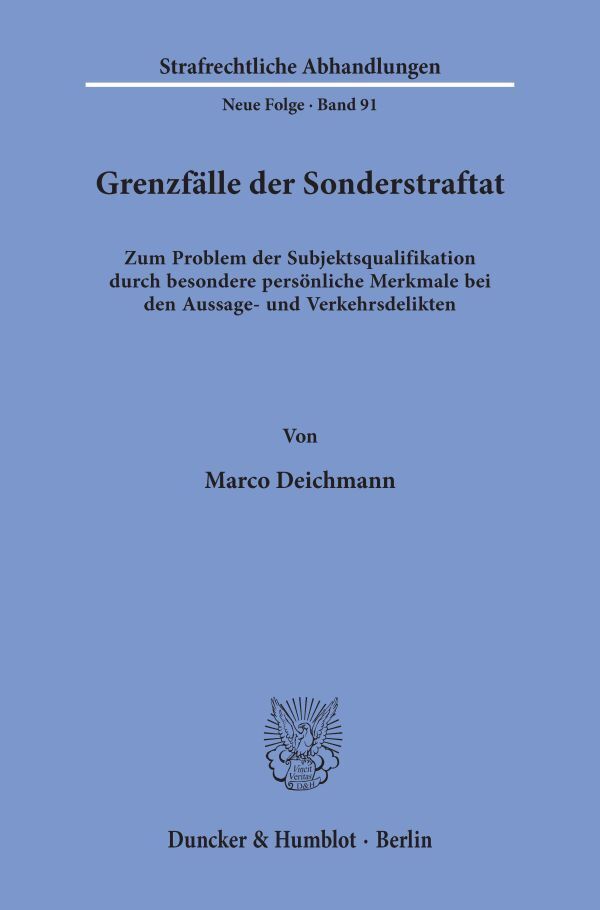 Grenzfälle der Sonderstraftat.