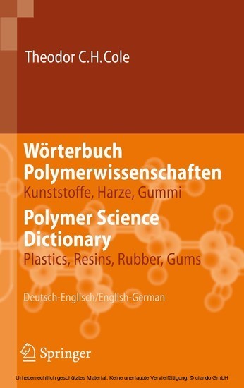 Wörterbuch Polymerwissenschaften/Polymer Science Dictionary