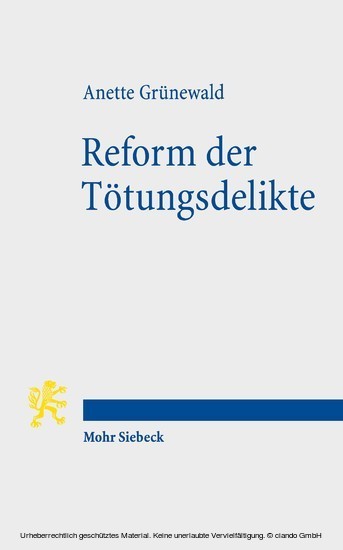Reform der Tötungsdelikte