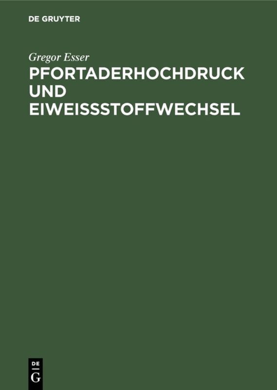 Pfortaderhochdruck und Eiweißstoffwechsel