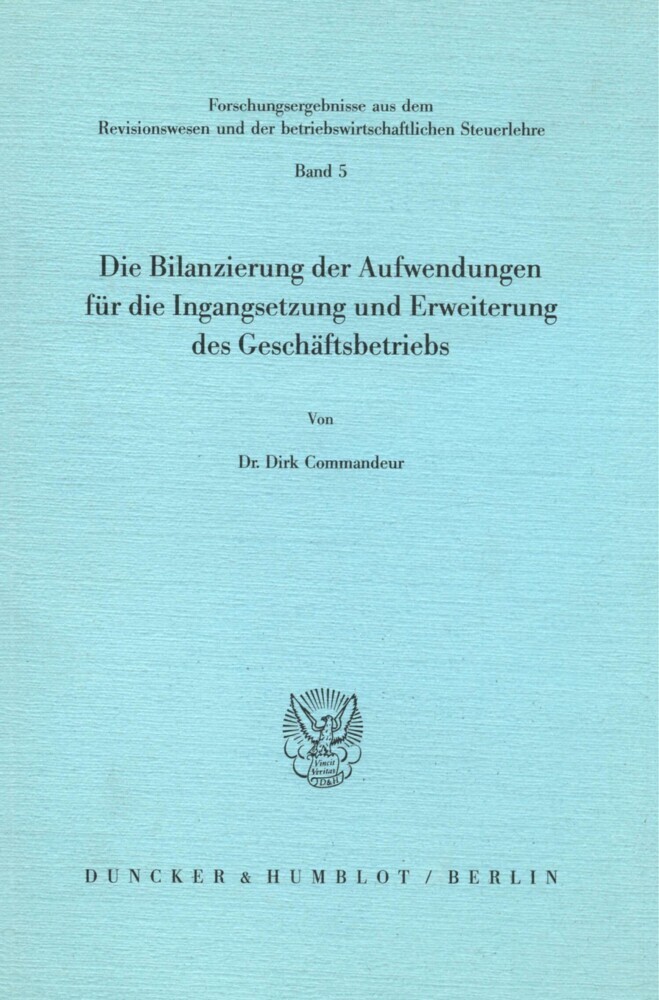 Die Bilanzierung der Aufwendungen für die Ingangsetzung und Erweiterung des Geschäftsbetriebs.