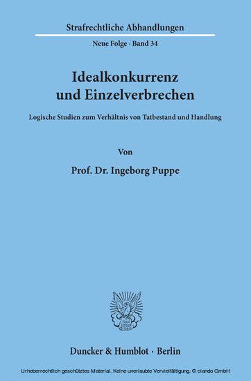 Idealkonkurrenz und Einzelverbrechen.