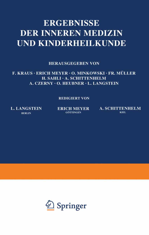 Ergebnisse der Inneren Medizin und Kinderheilkunde