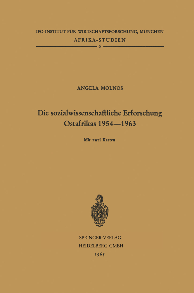 Die sozialwissenschaftliche Erforschung Ostafrikas 1954-1963