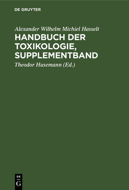 Handbuch der Toxikologie, Supplementband