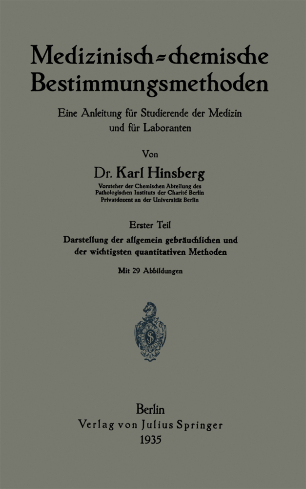 Medizinisch = chemische Bestimmungsmethoden