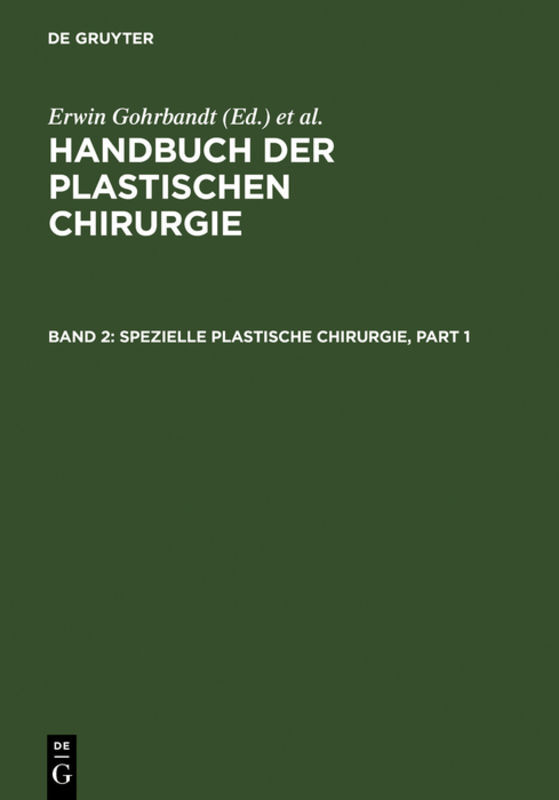 Spezielle plastische Chirurgie, 4 Teile