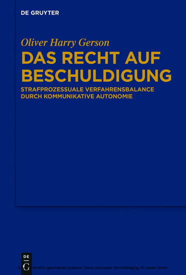 Das Recht auf Beschuldigung