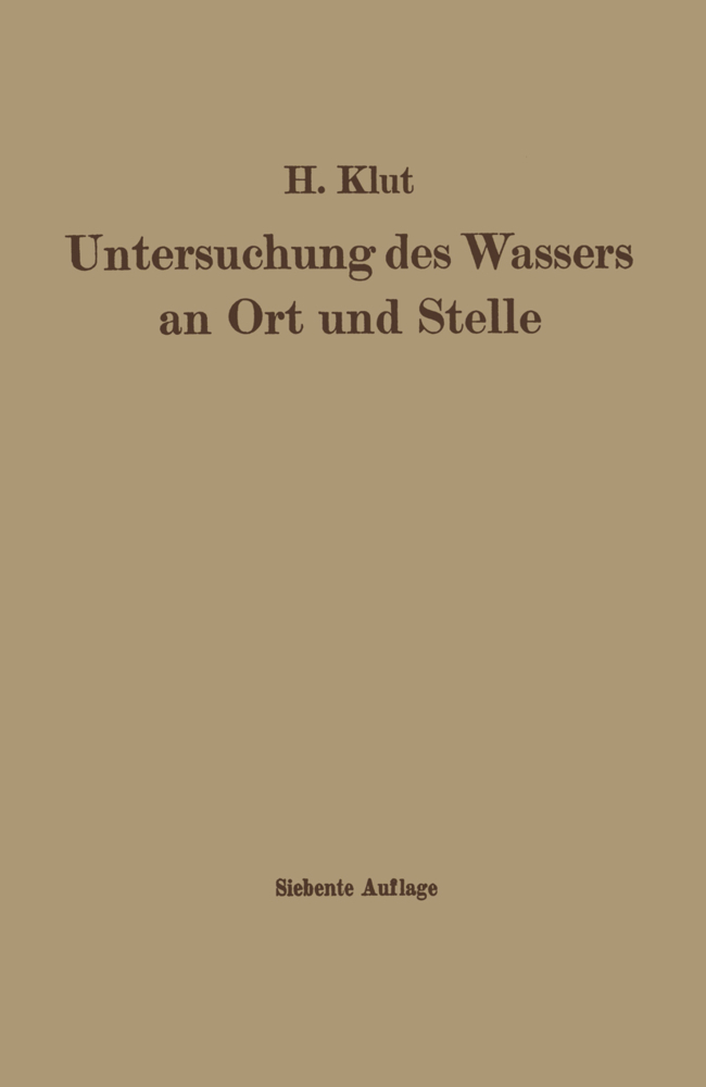 Untersuchung des Wassers an Ort und Stelle