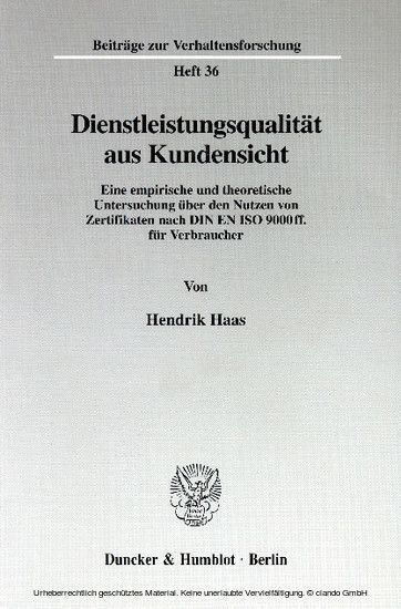 Dienstleistungsqualität aus Kundensicht.