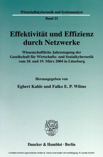 Effektivität und Effizienz durch Netzwerke.