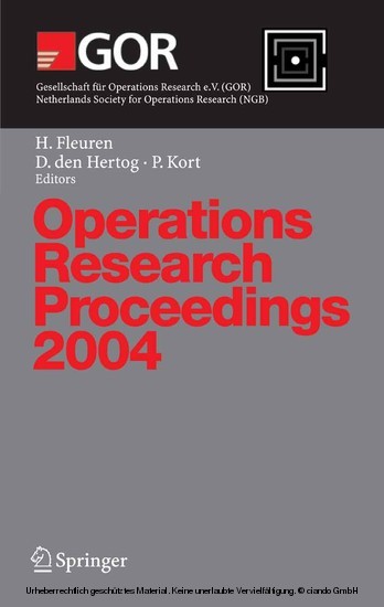 Operations Research Proceedings 2004