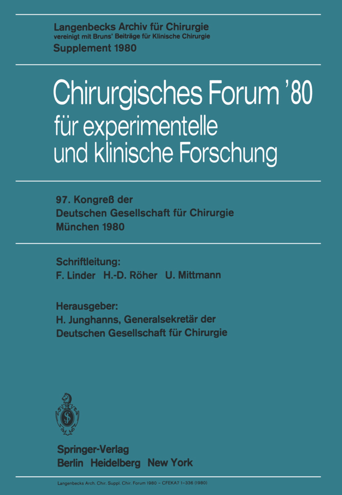Chirurgisches Forum '80