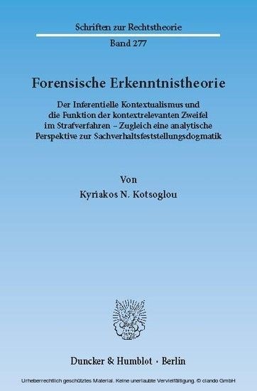 Forensische Erkenntnistheorie.