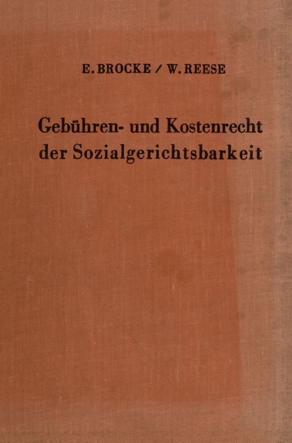 Gebühren und Kostenrecht der Sozialgerichtsbarkeit.
