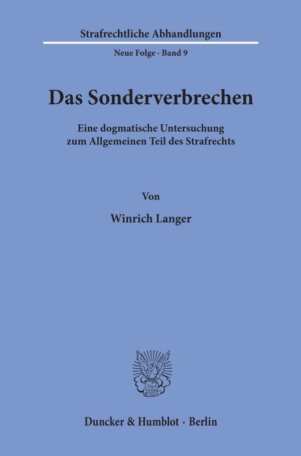 Das Sonderverbrechen.