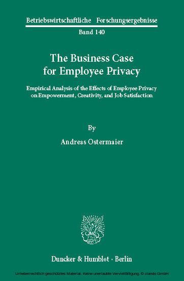The Business Case for Employee Privacy.