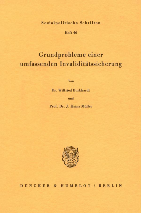 Grundprobleme einer umfassenden Invaliditätssicherung.