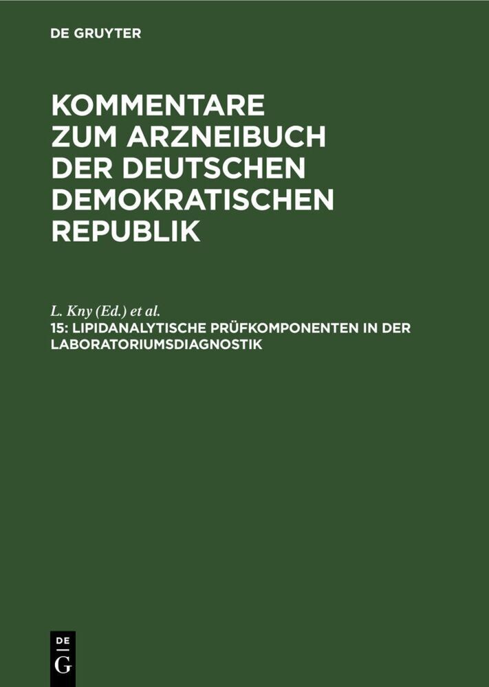 Lipidanalytische Prüfkomponenten in der Laboratoriumsdiagnostik