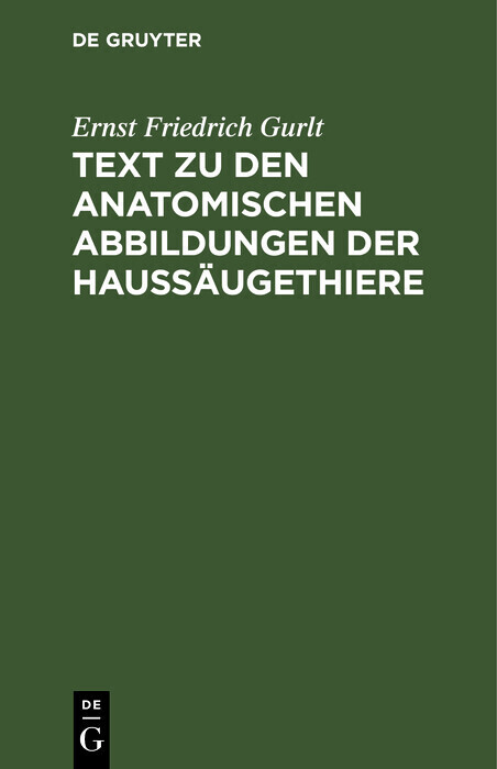 Text zu den anatomischen Abbildungen der Haussäugethiere
