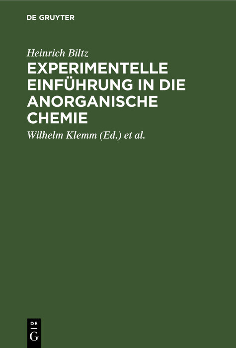 Experimentelle Einführung in die anorganische Chemie