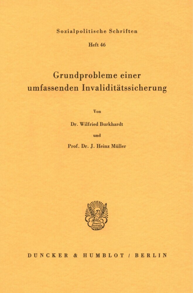 Grundprobleme einer umfassenden Invaliditätssicherung.