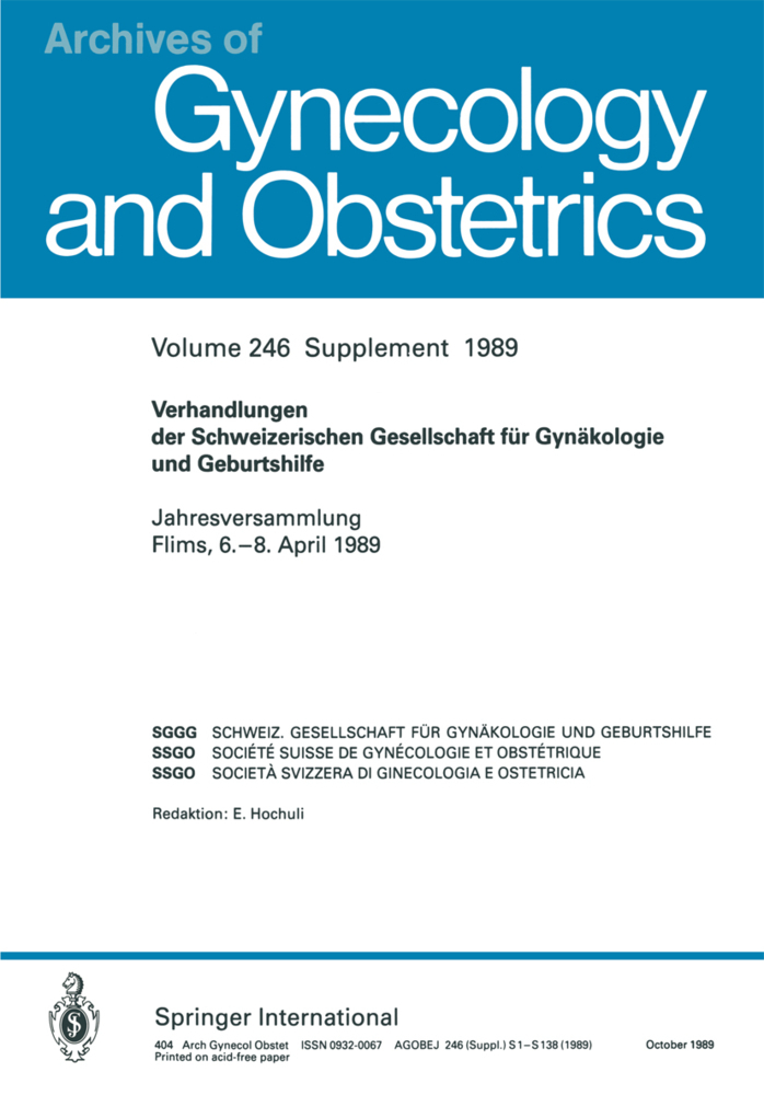 Verhandlungen der Schweizerischen Gesellschaft für Gynäkologie und Geburtshilfe