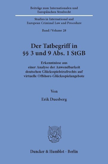 Der Tatbegriff in 3 und 9 Abs. 1 StGB.