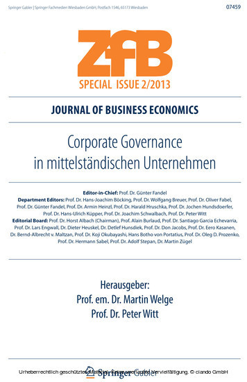 Corporate Governance in mittelständischen Unternehmen