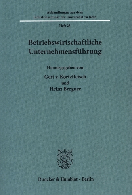 Betriebswirtschaftliche Unternehmensführung.