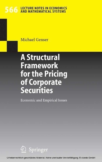 A Structural Framework for the Pricing of Corporate Securities