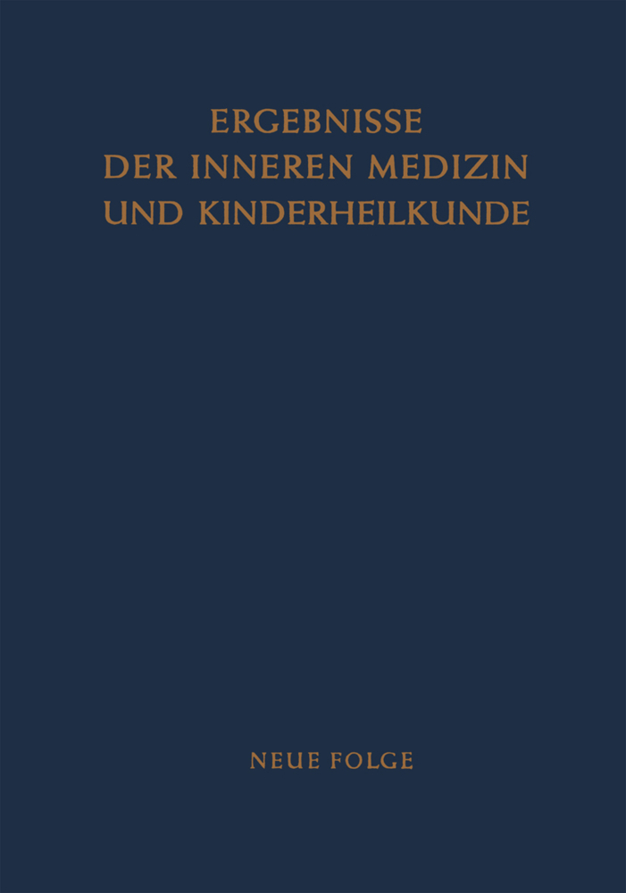 Ergebnisse der Inneren Medizin und Kinderheilkunde