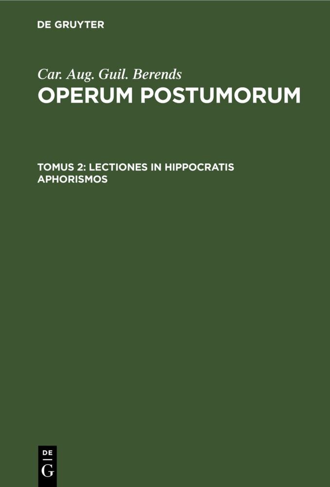 Lectiones in Hippocratis aphorismos