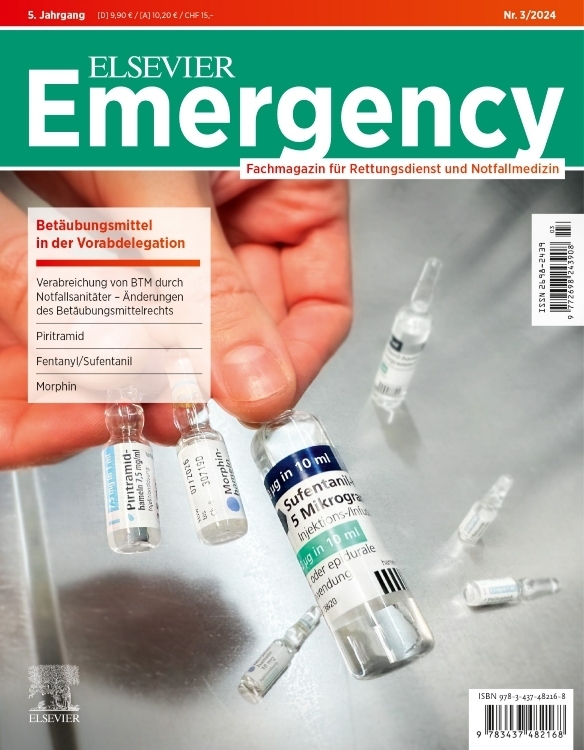 ELSEVIER Emergency. Betäubungsmittel in der Vorabdelegation. 3/2024: Fachmagazin für Rettungsdienst und Notfallmedizin