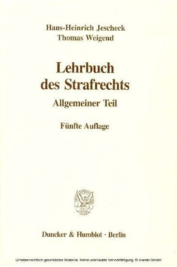 Lehrbuch des Strafrechts.