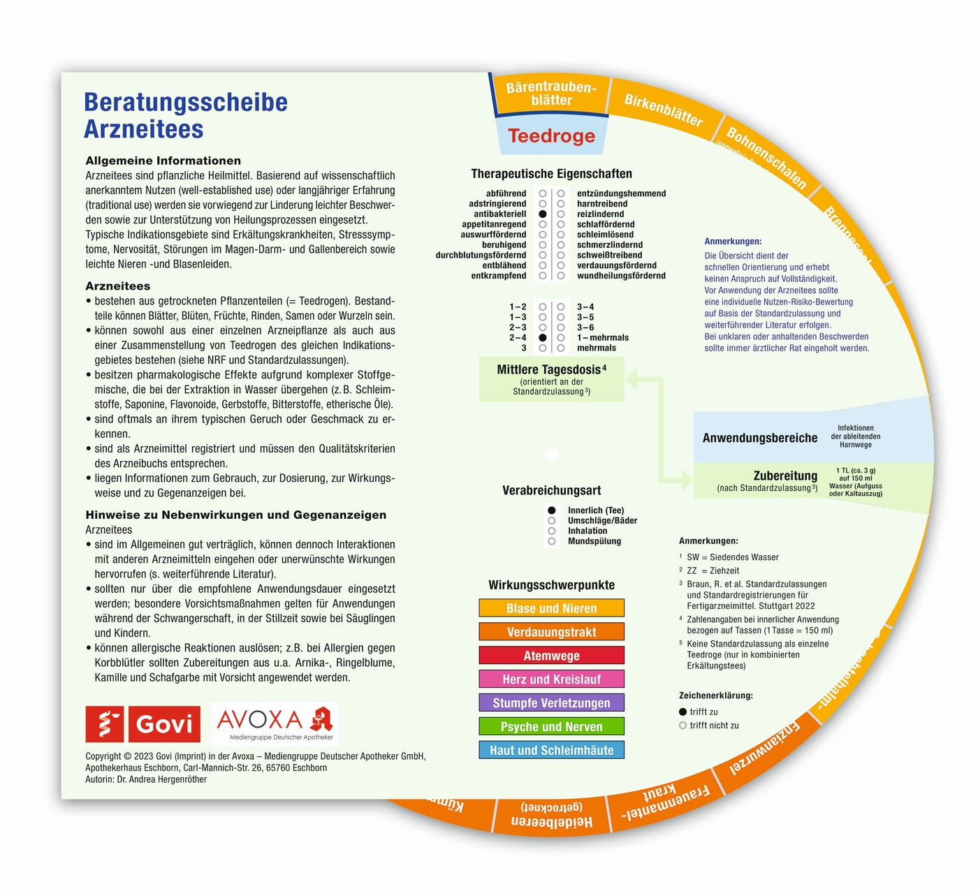 Beratungsscheibe Arzneitees