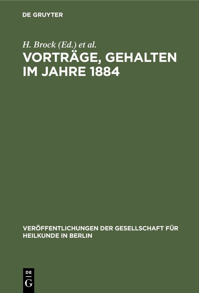 Vorträge, gehalten im Jahre 1884