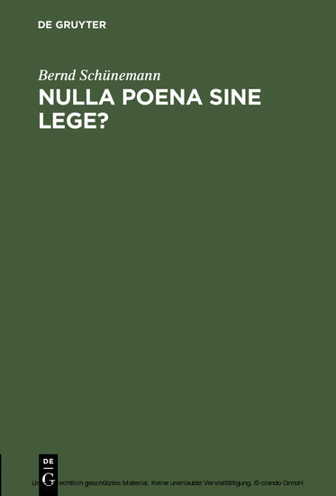 Nulla poena sine lege?