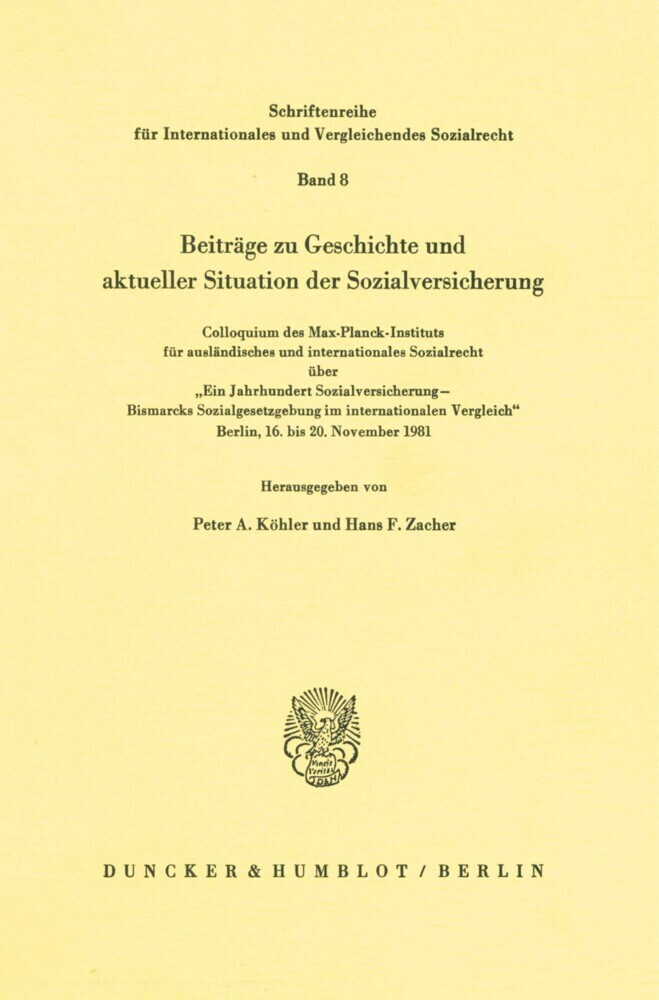 Beiträge zu Geschichte und aktueller Situation der Sozialversicherung.