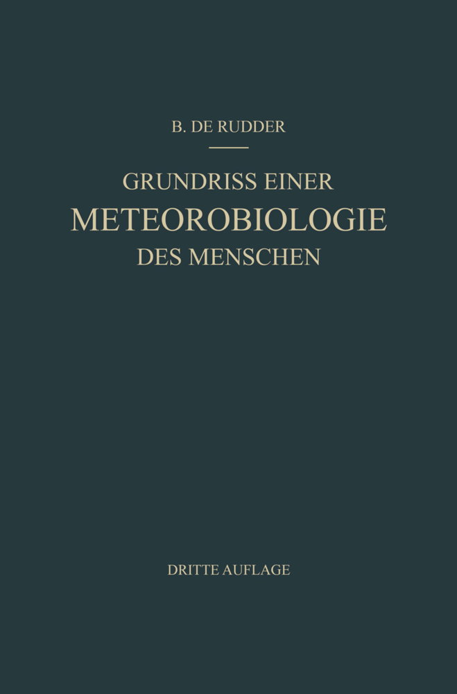 Grundriss Einer Meteorobiologie des Menschen