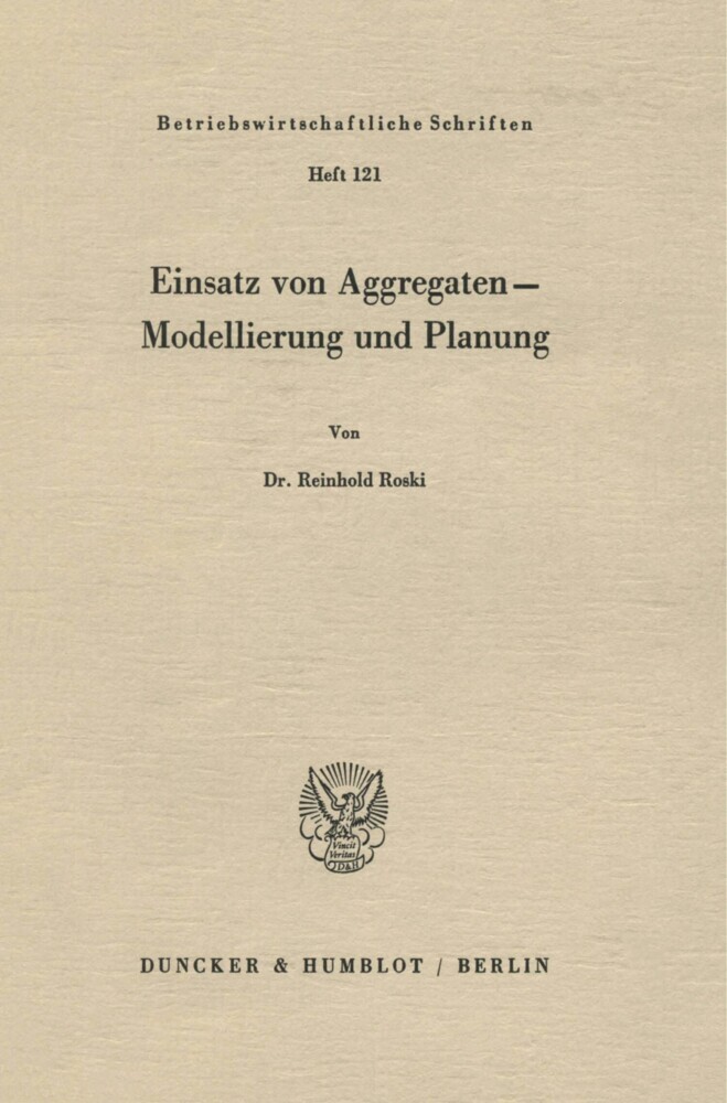 Einsatz von Aggregaten - Modellierung und Planung.