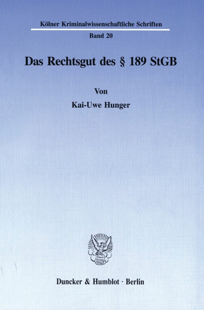 Das Rechtsgut des    189 StGB.